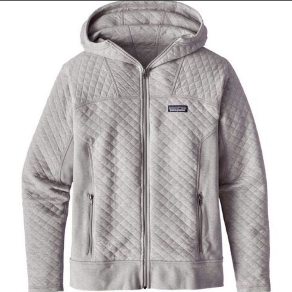 Patagonia Cotton Gray Zip Up Quilted Jacket